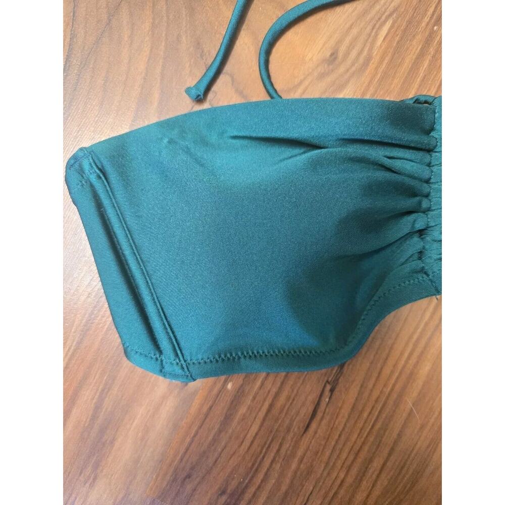 Shade & Shore Bikini Top Halter Padded Middle Tie Around Neck Green Size 12-14 - Picture 2 of 5